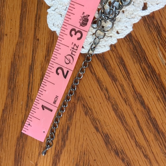 Pewter Tone and Faux Pearl Graduated Layer 17 Inch Necklace - Picture 7 of 9